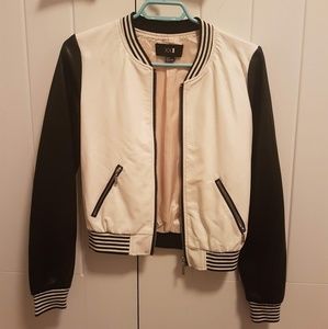 Forever 21 Black and white bomber jacket